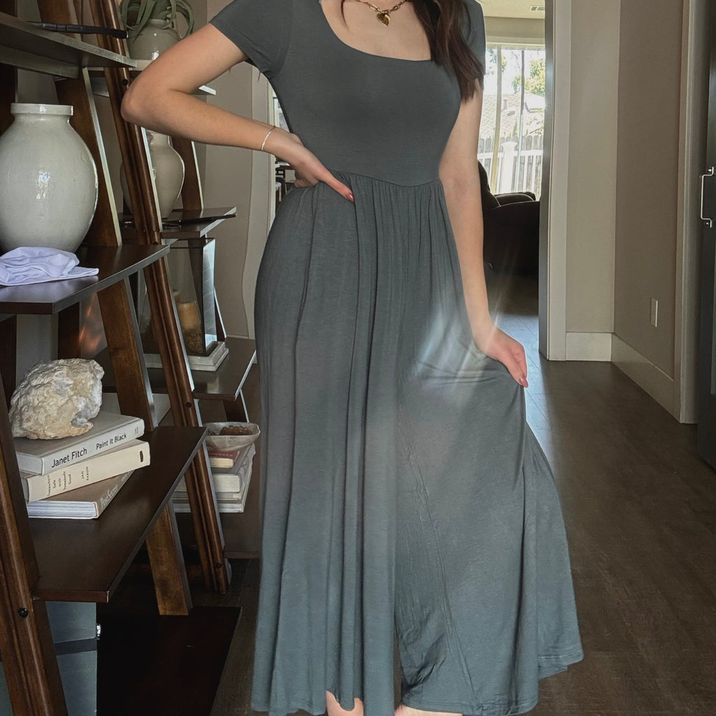 Best Catch Square Neck Jumpsuit Ash Jade