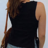 Lizzy Textured Top With Side Tie Detailing Black