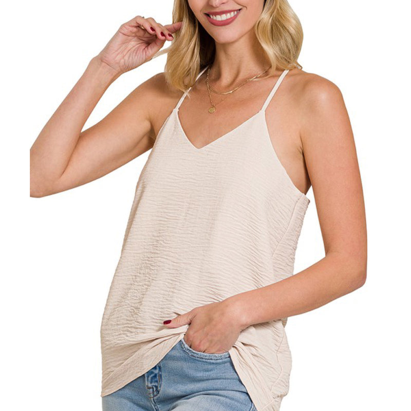 Sweeten Your Day V Neck Cami Top Sand