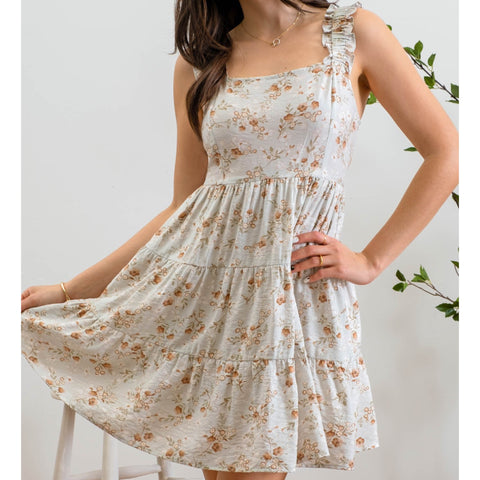 Promises Kept Floral Print Midi Dress With Slit