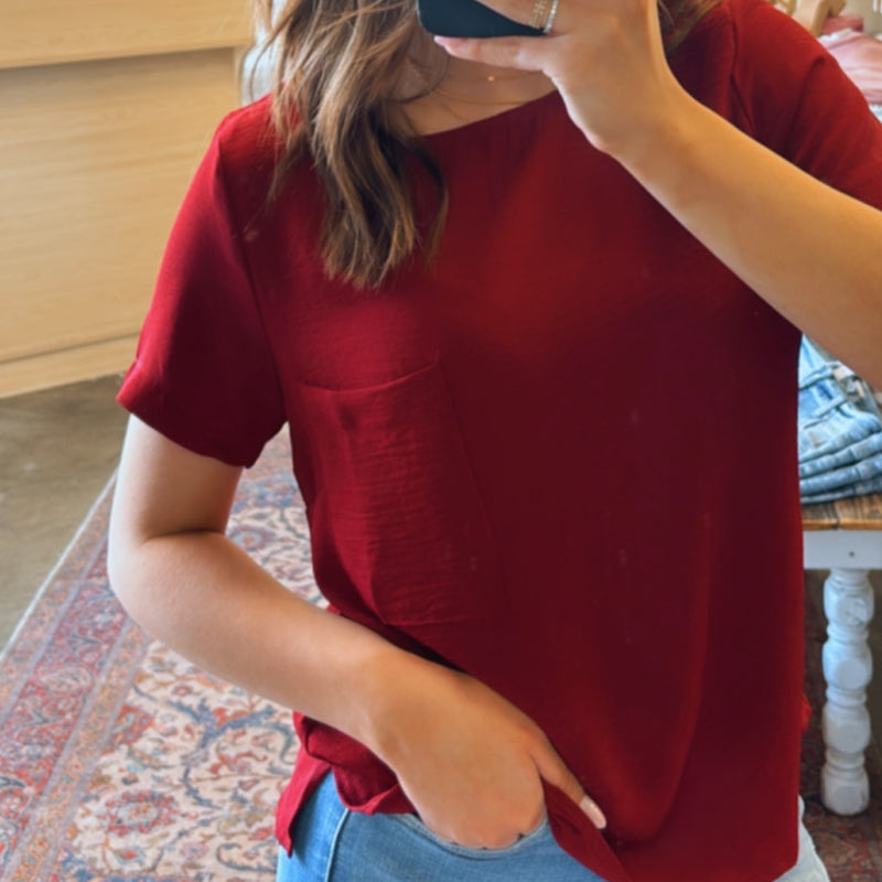 My Ways Airflow Pocket Tee Red