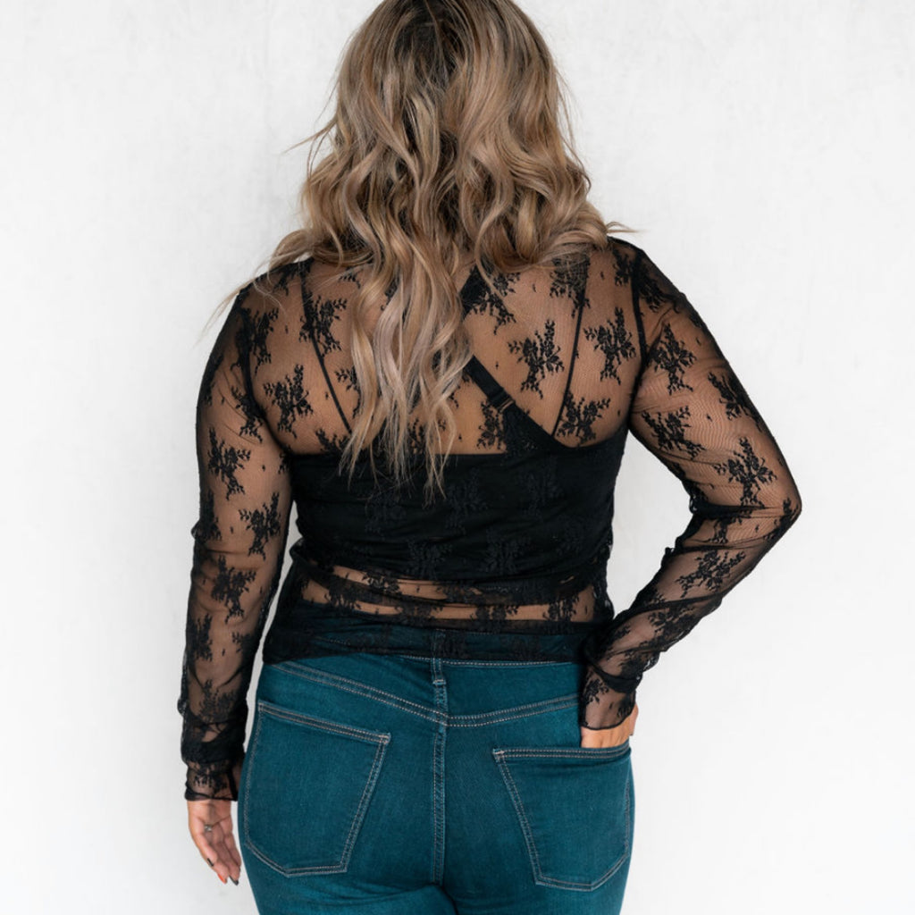 Amaze You Lace Top Black