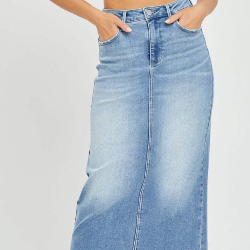 Risen Tummy Control Nights Like this High Rise Denim Skirt