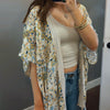 Fun In The Sun Crochet Trim Printed Kimono