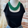 Green Braded Necklace With Earring Set