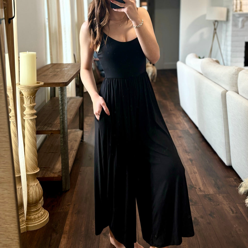 In A Dream Wide Leg Jumpsuit Black