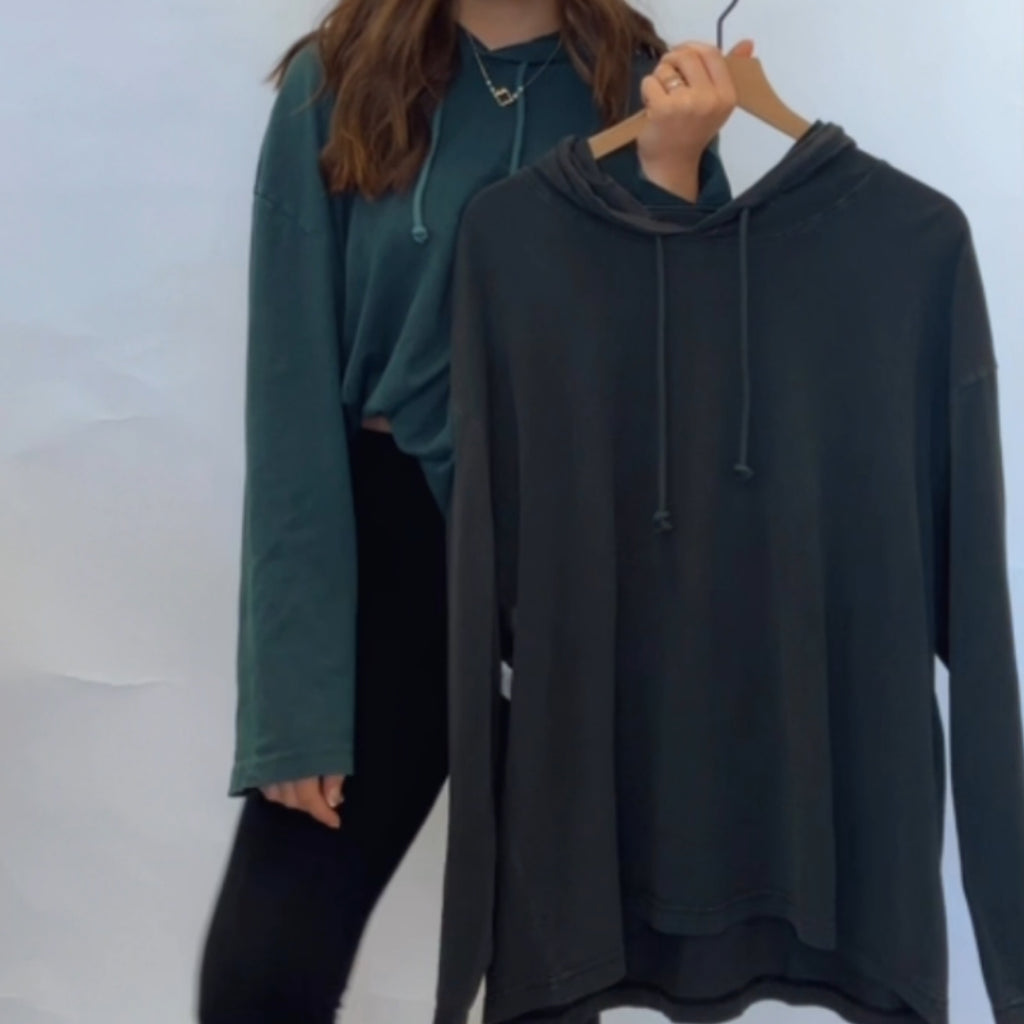 Mineral Washed Drawstring Hoodie