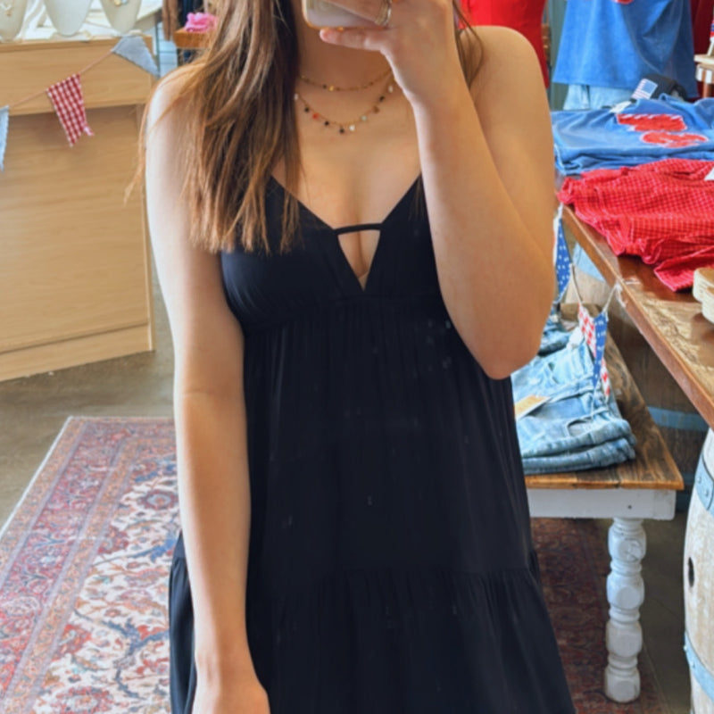Sunrise Sweetheart Neckline Tiered Mid Dress