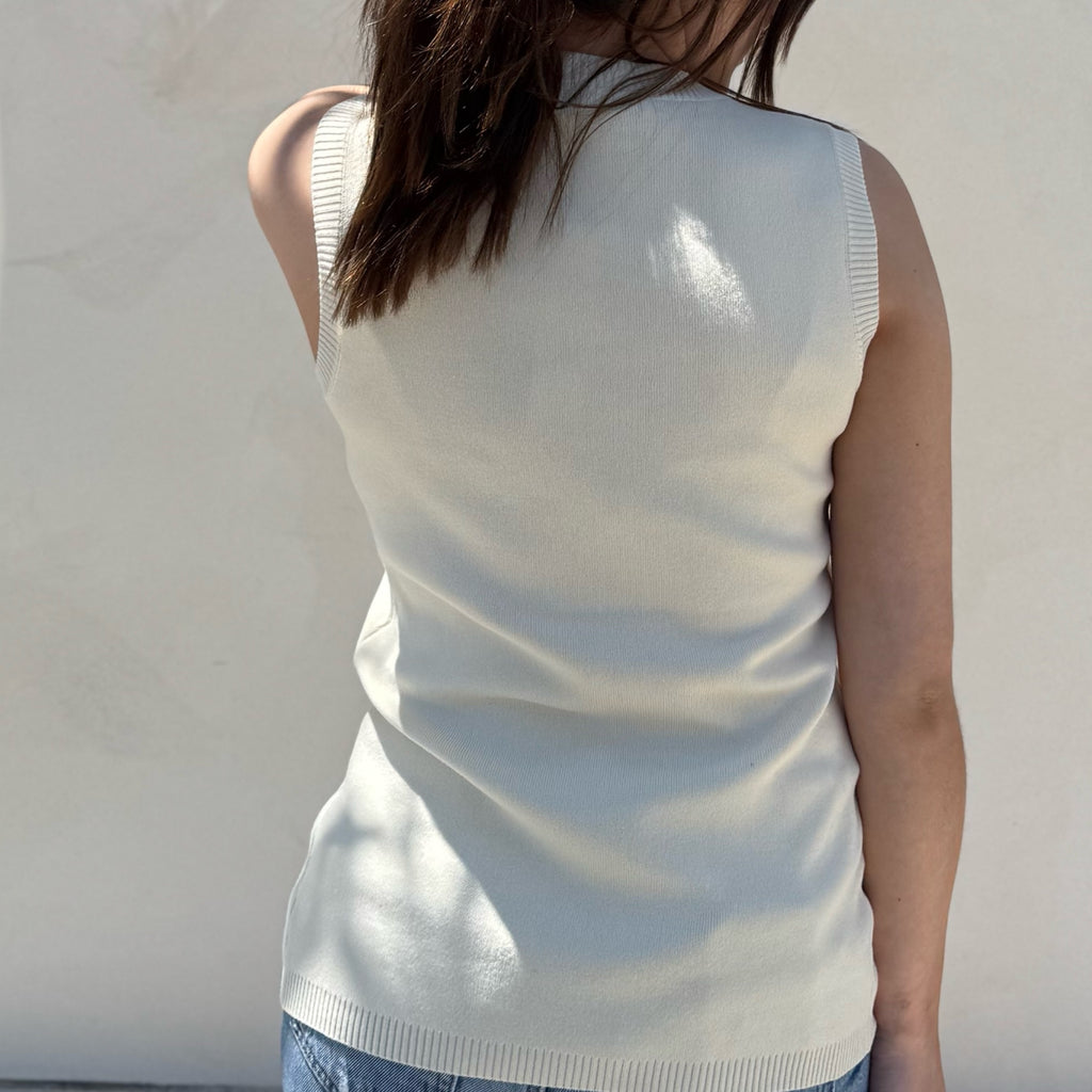 On My Terms Sleeveless Ribbed Sweater Top