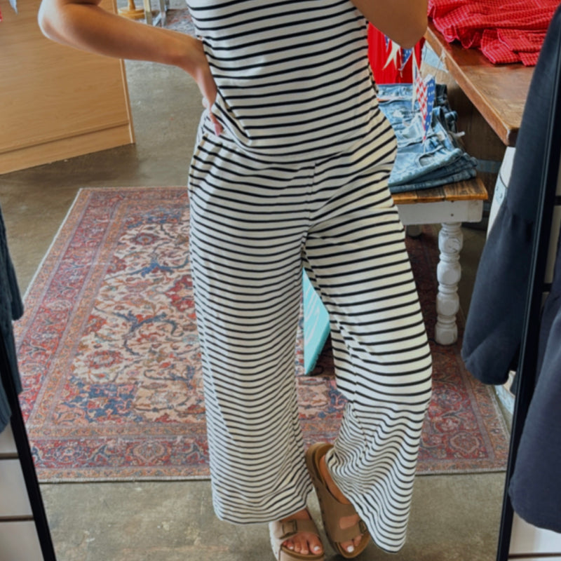 Bayside Striped Set Black