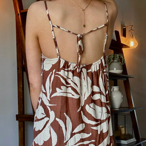 Natural Beauty Tropical Print Tie Back Dress Coco And White