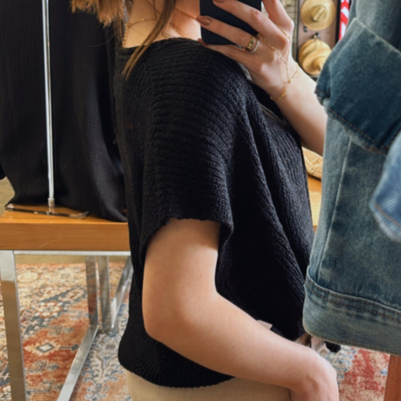 Interested In You Sweater Top Black