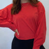 Call Me Cute Long Sleeve Tee Dark Red