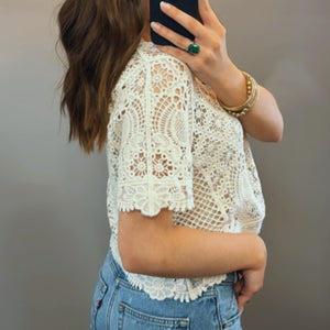 Summer Lights Short Sleeve Crochet Top