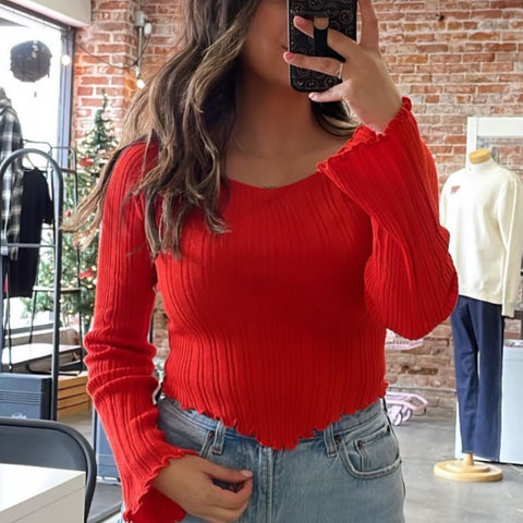 When I Go Acid Washed Sweater Rust