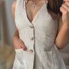 Enjoy The Ride Linen Vest Khaki