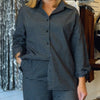One Day At A Time Button Down Top Black