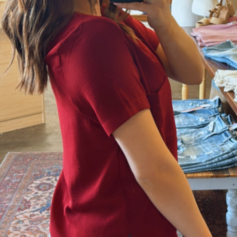 My Ways Airflow Pocket Tee Red