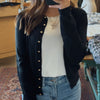 Harper Lightweight Button Front Sweater Black