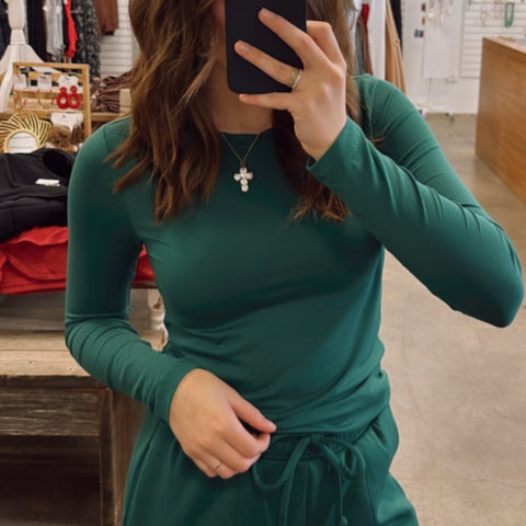 Holiday Cheer Pearls Ruffled Sleeves Plaid Top