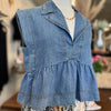 Think Again BabyDoll Sleeveless Denim Top