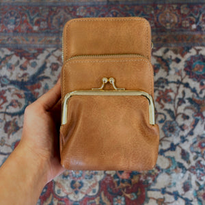 Small Crossbody Vegan Leather Bag Brown