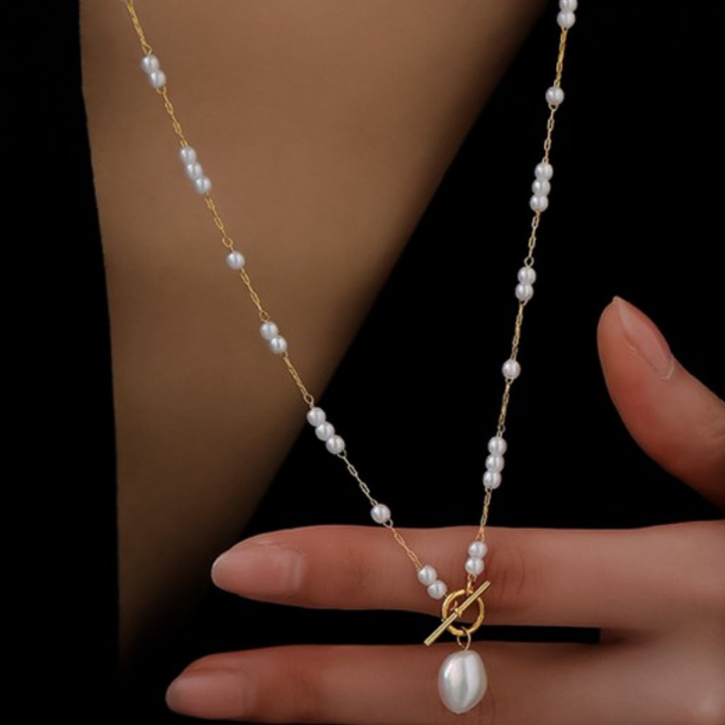 Stainless Steel Pearl Chain Necklace