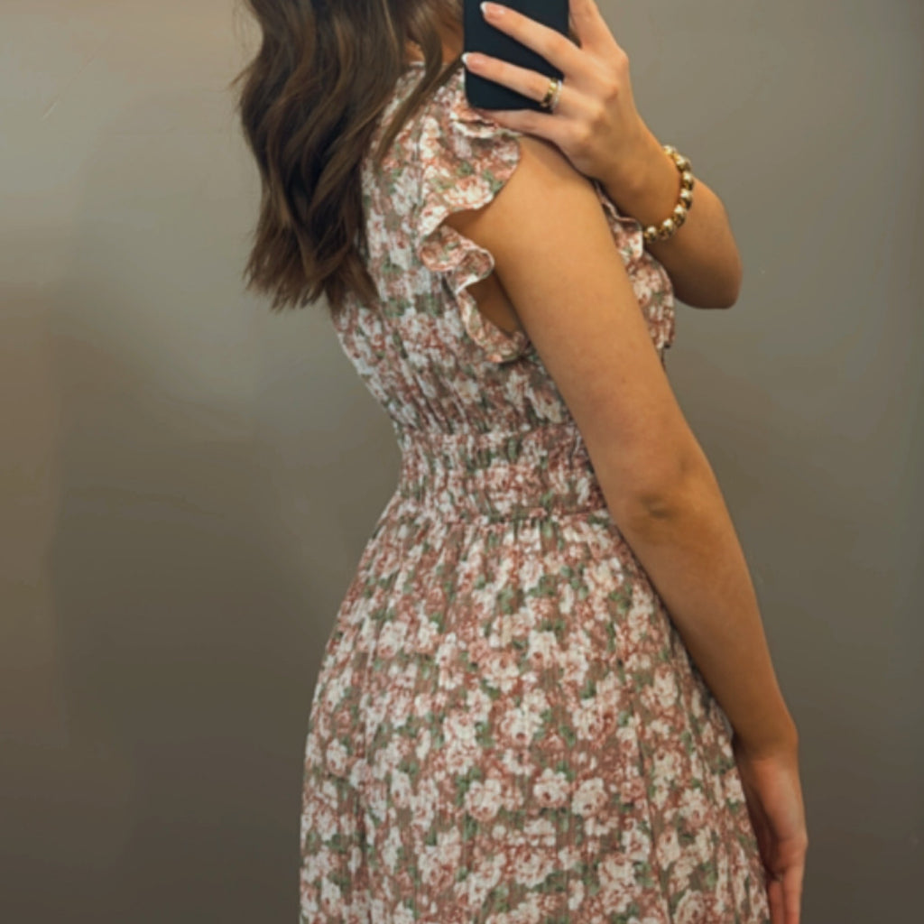 Emilia Chiffon Floral Detailed Dress Mauve