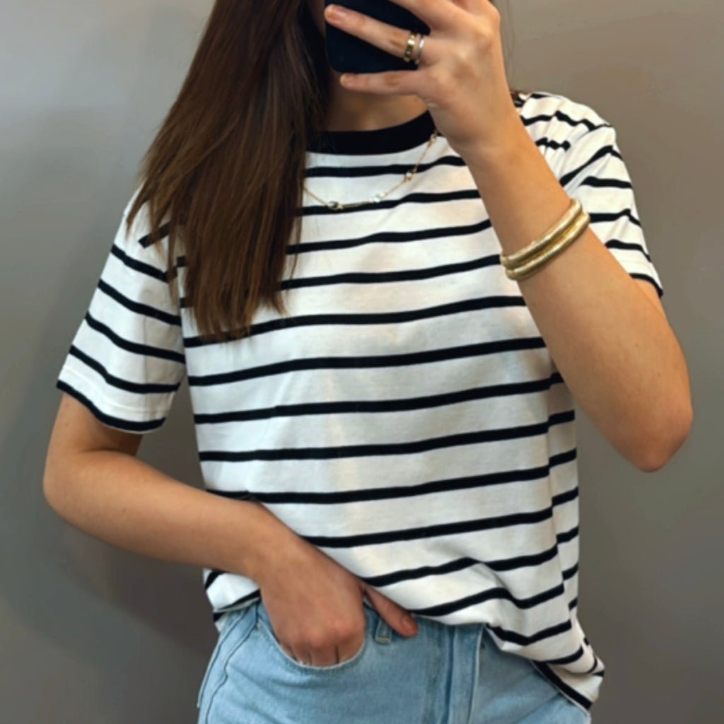 Tegan Short Sleeve Striped Top