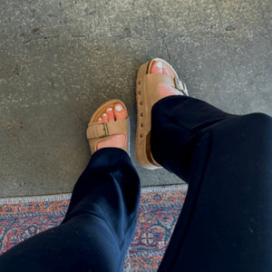 Summer Double Strap Stacked Sandals