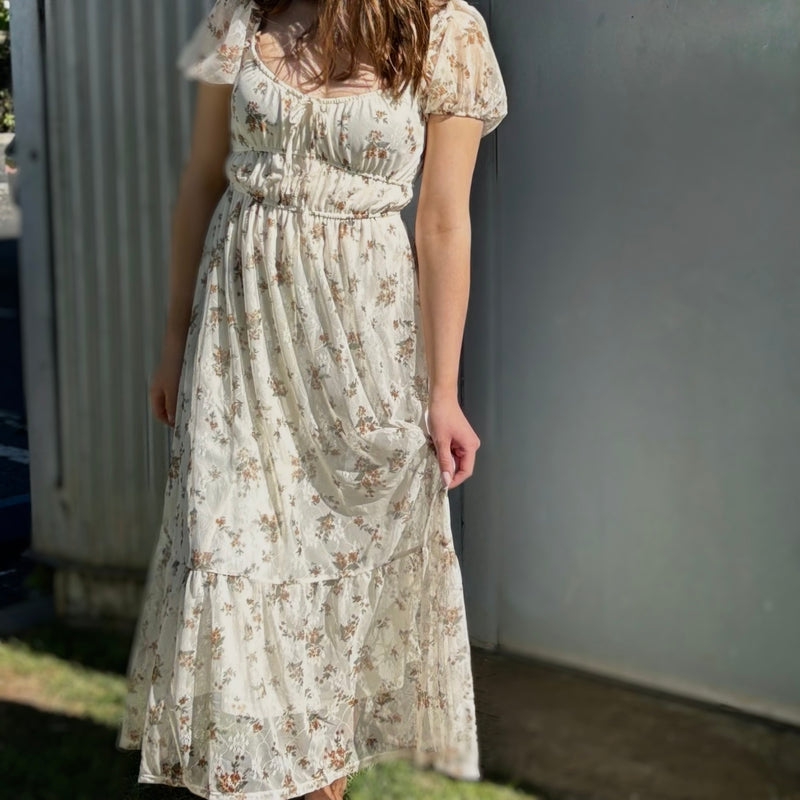 Think About Us Floral Tie Front Midi Dress