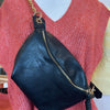 Luxe convertible sling belt bum bag black