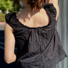 Just Walk By Eyelet Trim Short Sleeve Top