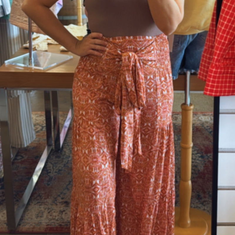Get Up An Go Boho Wide Leg Printed Pants