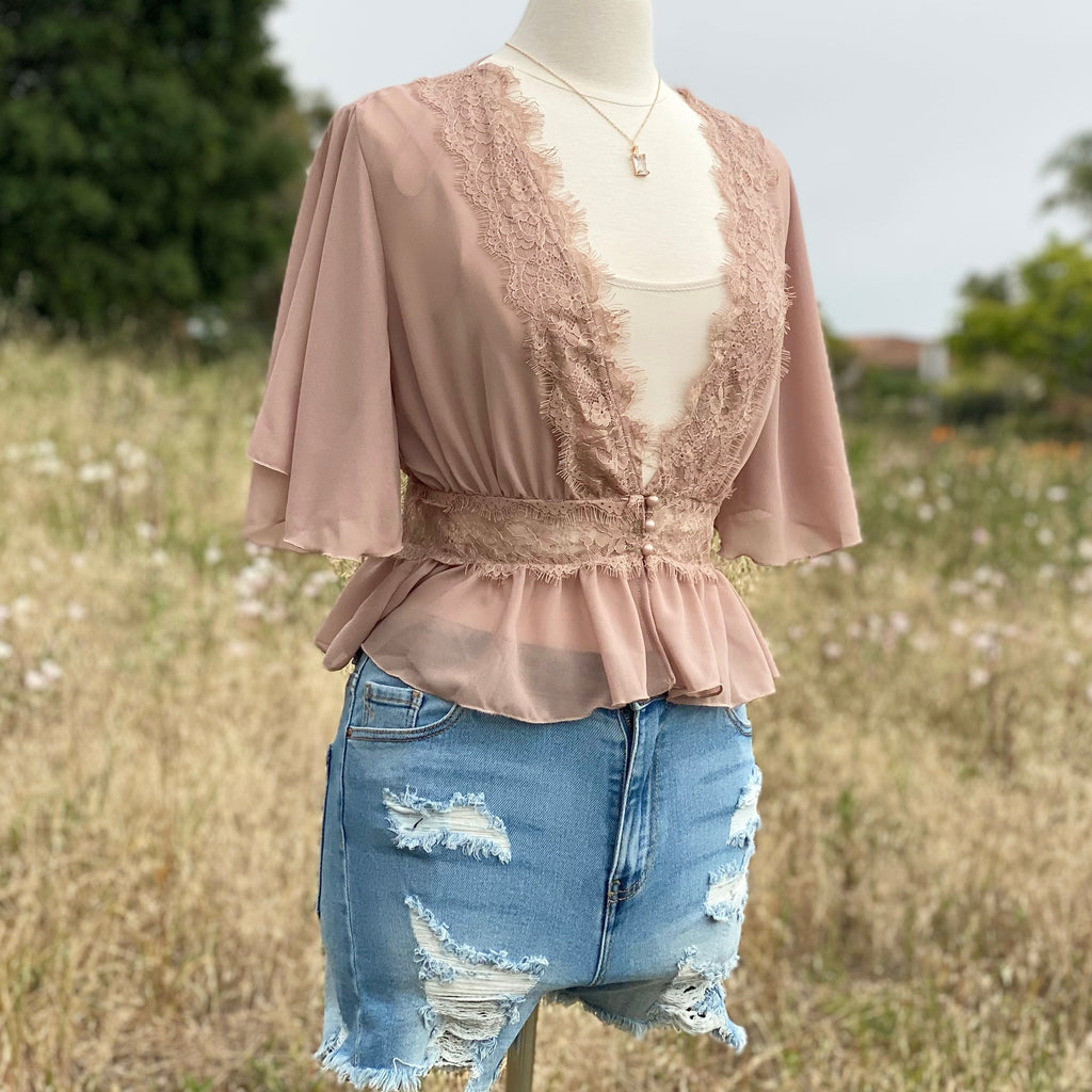 Wild Flower Lace Detail Top