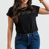 Extra Sweet Button Back Top Black