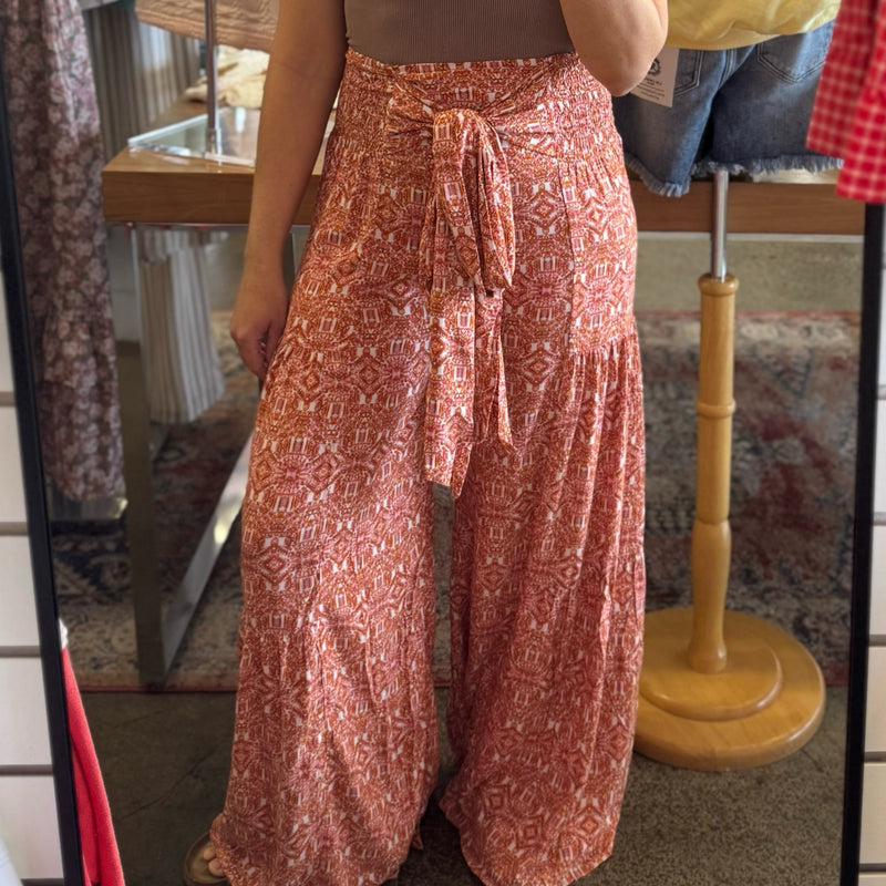 Get Up An Go Boho Wide Leg Printed Pants