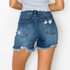 Mom Fit Distressed Shorts Dark