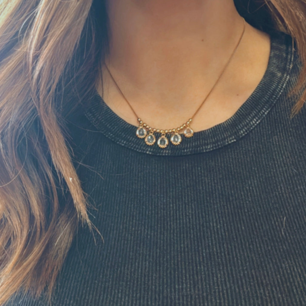 Glass Tear Drop Necklace