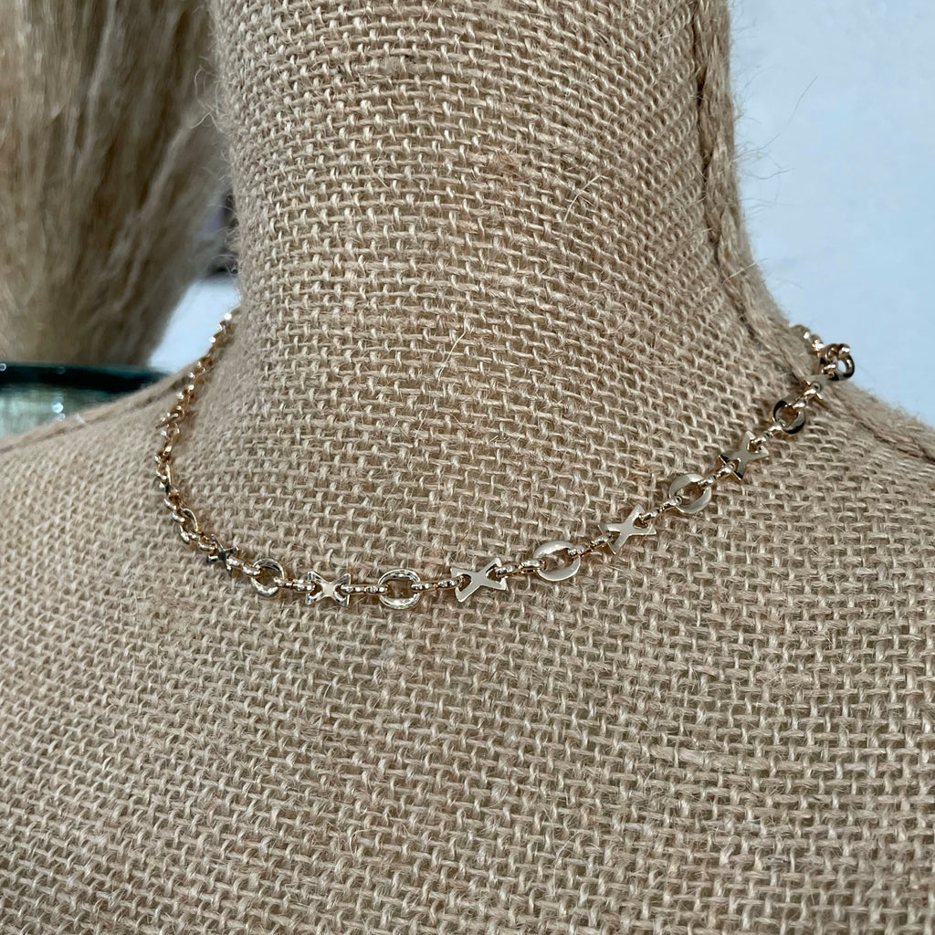 Gold XOXO Chain Necklace