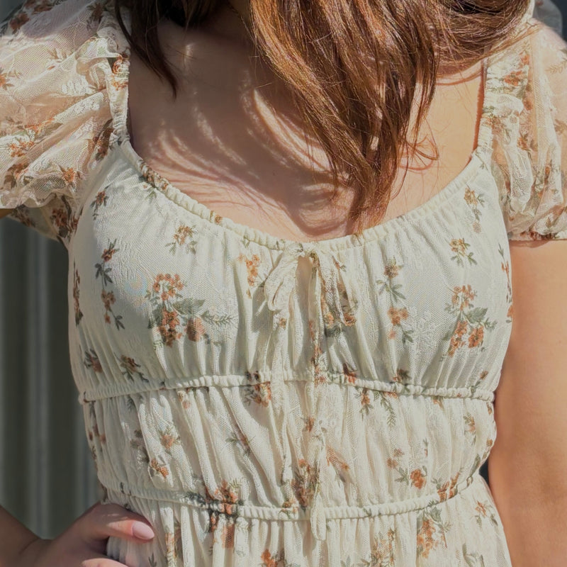 Think About Us Floral Tie Front Midi Dress