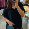 On The Way Acid Washed Basic Tee Black