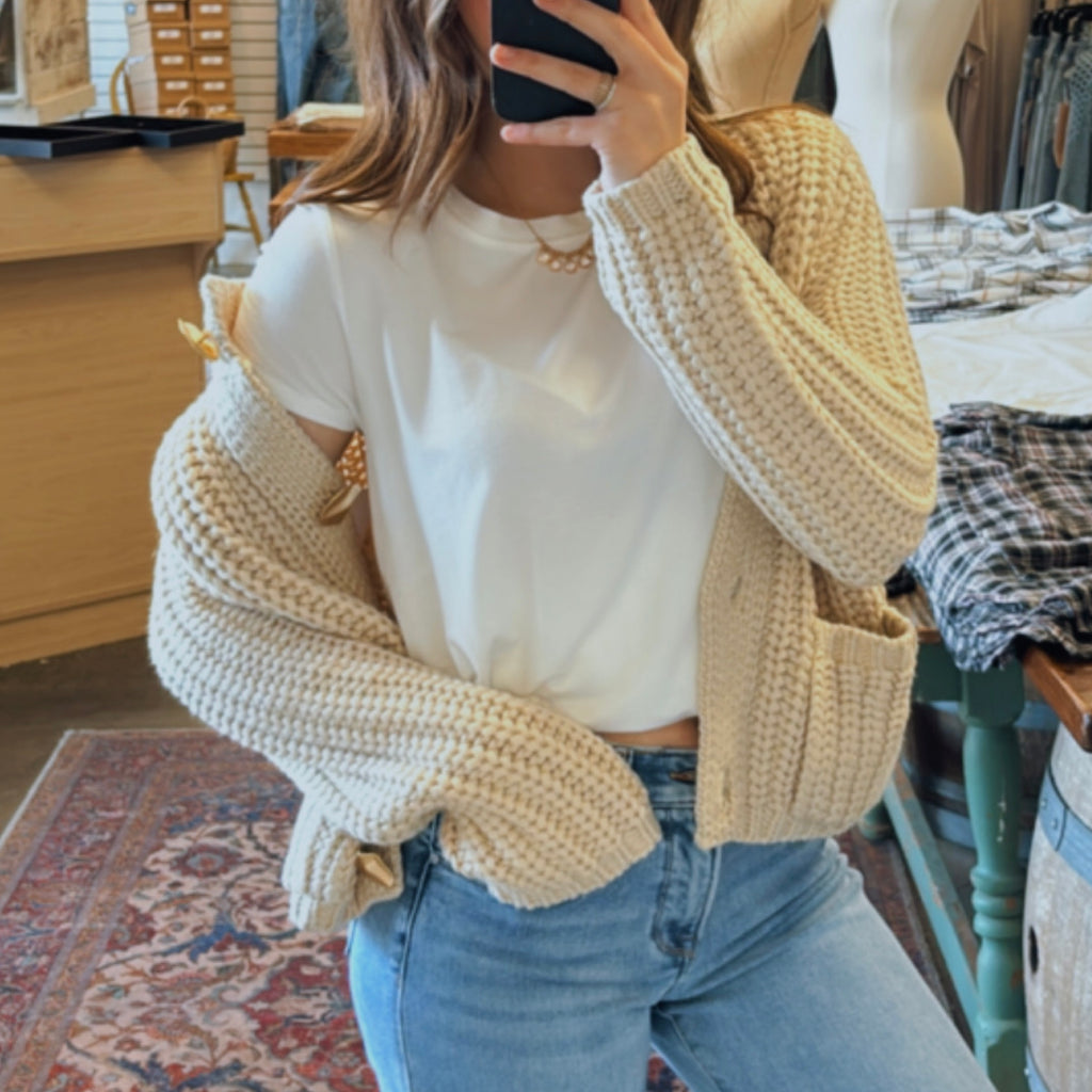 The Addi Button Front Long Sleeve Sweater