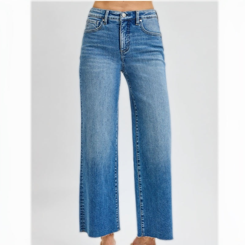 Risen Tummy Control High Rise Denim Medium Wash