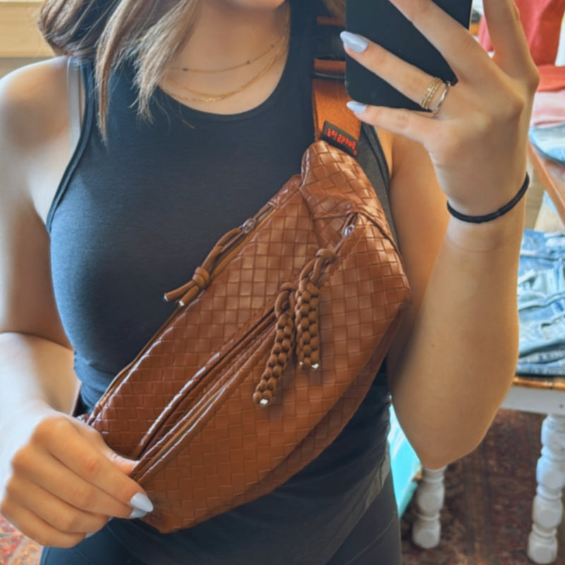 Vegan Leather Bum Bag Brown