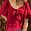 Logan Airflow Front Tie Top Red