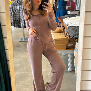 Kelce Thermal Henley Neck Top
