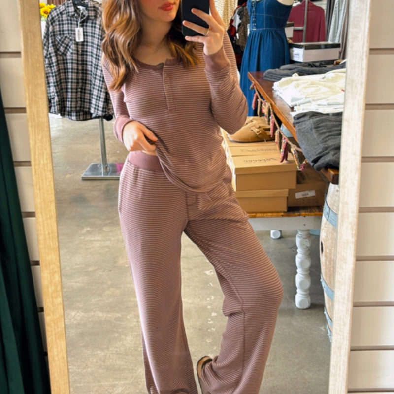 Kelce Thermal Henley Neck Top