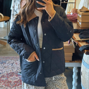 Hailey Quilted Puffer Jacket Black