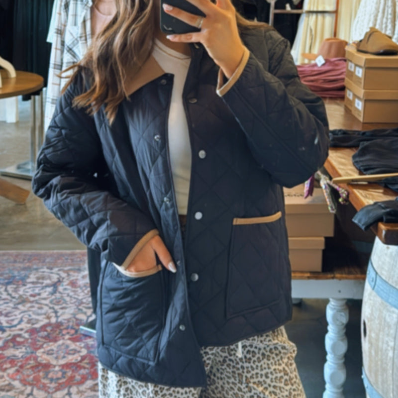 Hailey Quilted Puffer Jacket Black